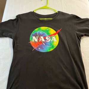 NASA Black Graphic T shirt